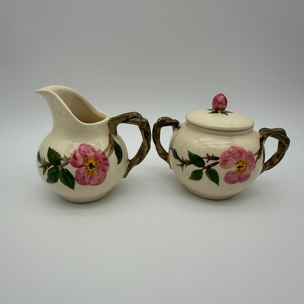 Franciscan Desert Rose Creamer and Sugar Bowl Set Vintage Made in USA California